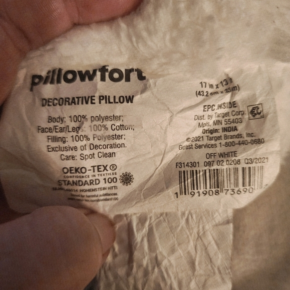 Pillowfort Sheep Lamb Figural Plush Pillow Pal Stuffed Animal Striped 17×13" EUC - Picture 7 of 8